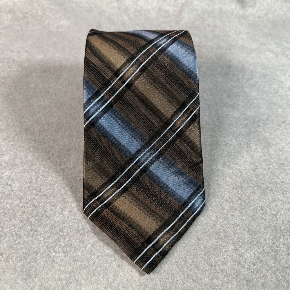 Stafford Blue & Brown Plaid Necktie